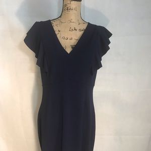 Ivanka Trump Navy Blue Flutter Sleeve Dress 12